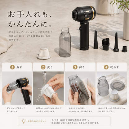 Rivella™ 2WAYコードレス車載クリーナー